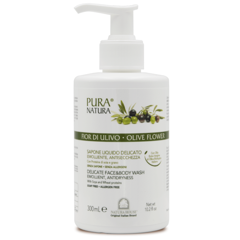 Pura Natura Olive Flower żel do mycia twarzy, rąk i ciała